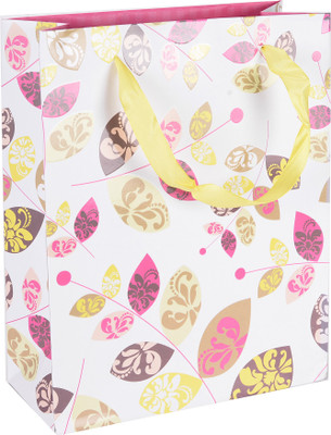 Enwraps Printed Party Bag(Pink, Yellow, Pack of 12)