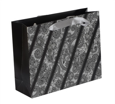 

Enwraps Printed Party Bag(Black, Silver, Pack of 12)