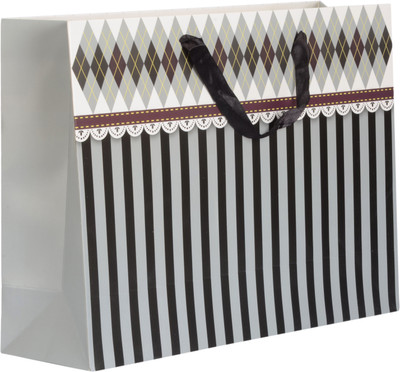 

Enwraps Printed Party Bag(Black, Pack of 12)