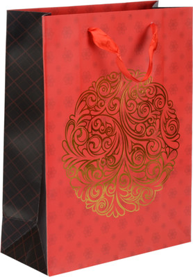 Enwraps Printed Party Bag(Red, Pack of 12)