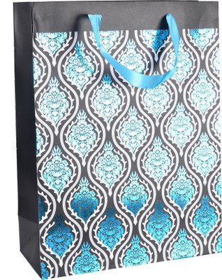 

Enwraps Printed Party Bag(Blue, Black, Pack of 12)