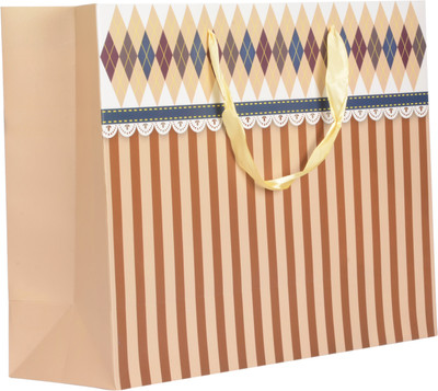 

Enwraps Printed Party Bag(Brown, Pack of 12)