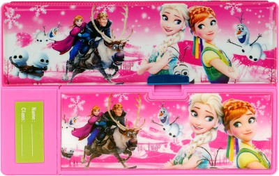 AARVI Frozen Catton Character Print Art Plastic Pencil Box(Set of 1, Pink)