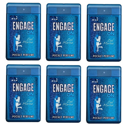 

Engage On Cool Marine Pocket Perfume Pack of 6 Combo (18ML each)108ML Eau de Parfum - 108 ml(For Men)