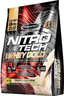 

Muscletech Performance Series Nitrotech 100% Whey Gold Whey Protein(3.63 kg, French Vanilla Cream)