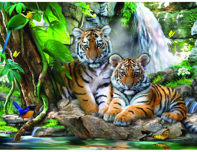 Prime 3d Howard Robinson Tiger Falls Super 3d Puzzle 63 Pieces