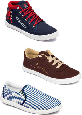 

Asian men's casual shoes combo pack of 3 Casuals For Men(Multicolor