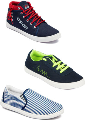 

Asian men's casual shoes combo pack of 3 Casuals For Men(Multicolor