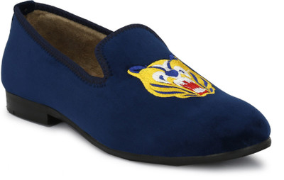 

El Paso Men's Blue Stylish Velvet Embroided Casual Slip On Shoes Outdoors For Men(Blue