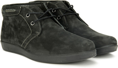 Woodland Mid Ankle Sneakers For Men(Black)