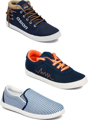 

Asian men's casual shoes combo pack of 3 Casuals For Men(Multicolor