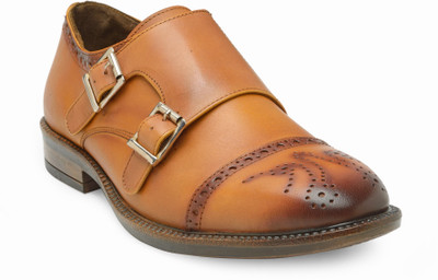 

Teakwood leather shoes Monk Strap For Men(Tan