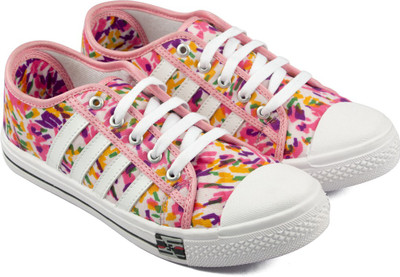 

Asian Canvas Shoes For Women(Pink, White
