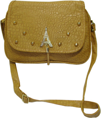 

Trendy Women Casual Gold PU Sling Bag