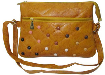 

Trendy Girls Casual Yellow PU Sling Bag