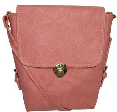 

Trendy Girls Casual Pink PU Sling Bag