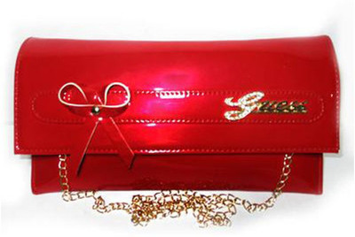 

Trendy Girls Casual Red PU Sling Bag