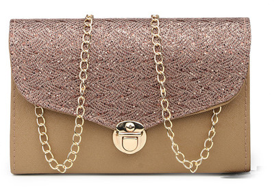 

JAZZENTERPRISES Girls Evening/Party Beige PU, Polyester Sling Bag