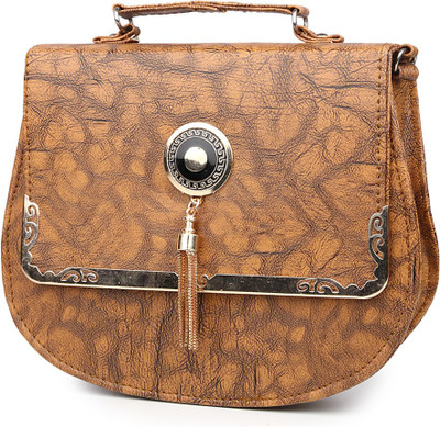 

JAZZENTERPRISES Girls Formal Tan PU, Polyester Sling Bag