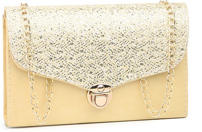 

JAZZENTERPRISES Girls Evening/Party Yellow PU, Polyester Sling Bag