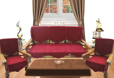 

Nirmal Lace Sofa Cover(Maroon Pack of 10)
