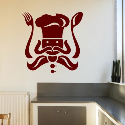 STICKER STUDIO 58 cm Kitchen Wall Sticker (Shef ,Surface Covering - 58 x 58 cm) Removable Sticker(Pack of 1)