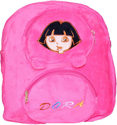 

toyjoy Bestselling Dora Explorer 3 compartment school bag 35cm for kids/girls plush soft toy - 35 cm(Pink)