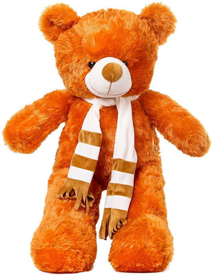 Mappy Cute & Elegant 3 Feet Brown Teddy Bear Muffler style Stuffed Soft Toy - 87 cm(Brown)