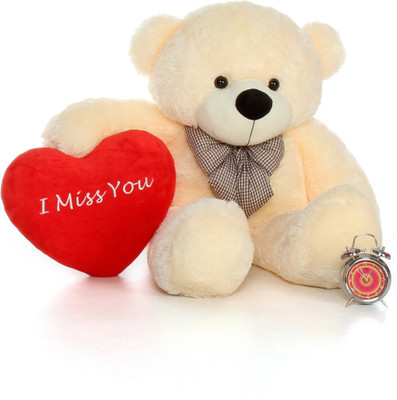 

toybulk Life Size Vanilla Cream Color Stuffed Teddy Bear 5 Ft /152 cm - 150 cm(Cream Plush Fur)
