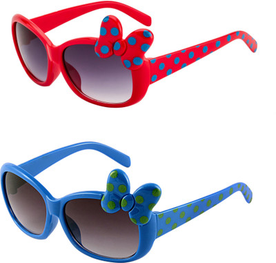 AMOUR Wrap-around, Rectangular Sunglasses(For Girls, Black)