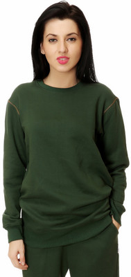 GLANZ COMFORT WEAR Full Sleeve Solid Women Sweatshirt