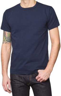 ATTITUDE START OF FASHION Solid Men Round Neck Reversible Blue T-Shirt