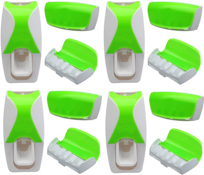 

SSS - Automatic Toothpaste Dispenser with 5 Toothbrush Holder Set Wall Mount Stand Set of 4 pcs (Color : Green) PTFE (Non-stick) Toothbrush Holder(Green, Wall Mount)