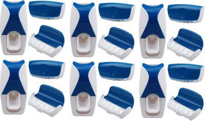 

SSS - Automatic Toothpaste Dispenser with 5 Toothbrush Holder Set Wall Mount Stand Set of 6 pcs (Color : Blue) PTFE (Non-stick) Toothbrush Holder(Blue, Wall Mount)