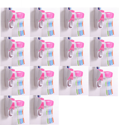 

SSS - Automatic Toothpaste Dispenser with 5 Toothbrush Holder Set Wall Mount Stand Set of 14 pcs (Color : Pink) PTFE (Non-stick) Toothbrush Holder(Pink, Wall Mount)