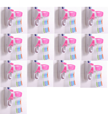 

SSS - Automatic Toothpaste Dispenser with 5 Toothbrush Holder Set Wall Mount Stand Set of 13 pcs (Color : Pink) PTFE (Non-stick) Toothbrush Holder(Pink, Wall Mount)