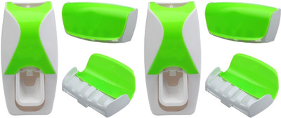 

SSS - Automatic Toothpaste Dispenser with 5 Toothbrush Holder Set Wall Mount Stand Set of 2 pcs (Color : Green) PTFE (Non-stick) Toothbrush Holder(Green, Wall Mount)