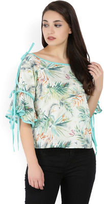 Tokyo Talkies Casual Bell Sleeve Printed Women Multicolor Top