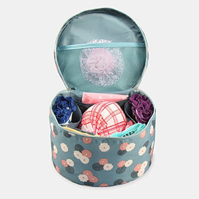 

Vepson Round Space Saver Travel Bra Underwear Lingerie Toiletry Storage Holder Bag Pouch Organizer Travel Toiletry Kit(Multicolor)