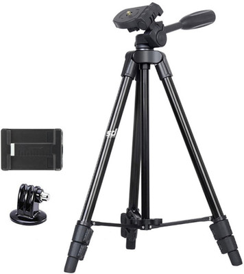 

Smiledrive Travel Portable Universal Tripod-120cm max length Stand for Mobiles, DSLR, Digital Camera, Action Cameras–Sturdy & Light Weight Tripod(Black, Supports Up to 1500 g)