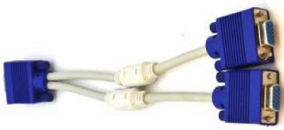 

TECHON TV-out Cable to-23 VGA Y Splitter 15 Pin High Quality - Male to Dual Female Two Monitor VGA Cable (White, Blue)(Black, For Computer)