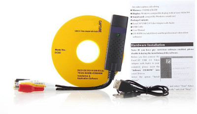 

VibeX ™ USB 2.0 Audio/audio Capture/surveillance Dongle RCA Audio Video Cable(Compatible with Computer, TV, HDTV, Black Olive)