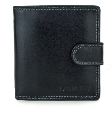 

D'LUXURIO Men Black Genuine Leather Money Clip(10 Card Slots)
