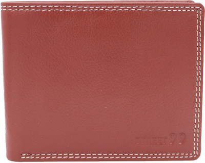 street 99 Men Orange Genuine Leather Wallet(6 Card Slots)
