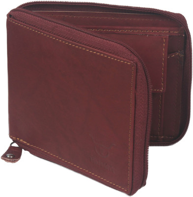 

Hidelink Men Maroon Genuine Leather Wallet(6 Card Slots)