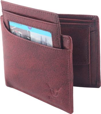 

Hidelink Men Brown Genuine Leather Wallet(9 Card Slots)