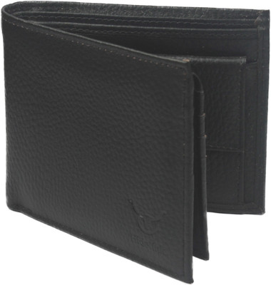 

Hidelink Men Black Genuine Leather Wallet(9 Card Slots)