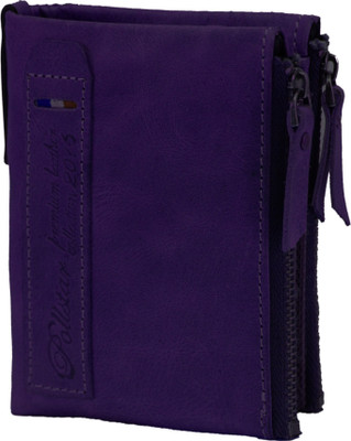 

POLLSTAR Men Purple Genuine Leather Wallet(4 Card Slots), Navy blue