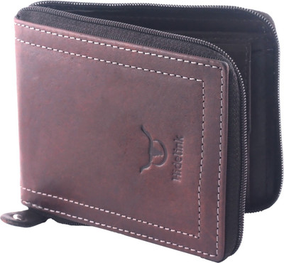 

Hidelink Men Brown Genuine Leather Wallet(9 Card Slots)
