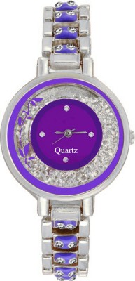 KNACK Stylish color and glass design unique and attractive watch combo women movable stone in dial Purple Watch  - For Girls   Watches  (KNACK)